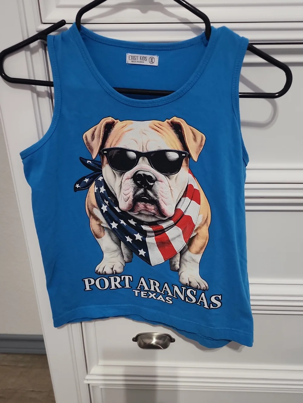 Blue Bulldog Graphic Tank Top - Port Aransas